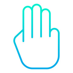 Canvas Print - Outline gradient Three finger Tap gesture icon