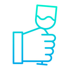 Wall Mural - Outline gradient wine hand gesture icon