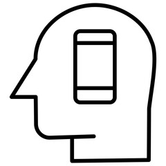 Wall Mural - Outline Human mind Phone icon