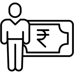 Wall Mural - Outline Rupees Salary icon