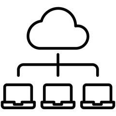 Canvas Print - Outline Cloud connection icon