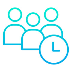 Canvas Print - Outline gradient Group Time icon