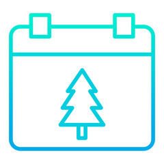 Poster - Outline gradient Xmas Calendar icon