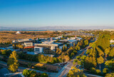 Fototapeta  - MOUNTAIN VIEW, CA - AUGUST 29, 2022: Googleplex - Google Headquarters office buildings seen in an aerial view.