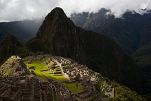 Sunlight Strikes Machu Picchu Through A Break In The Clouds; Peru