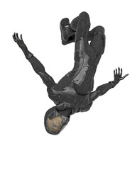 Wall Mural - alien soldier is jumping in action