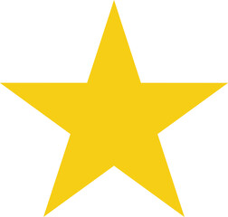 Yellow Classic 5 Point Star Shape