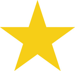 yellow classic 5 point star shape