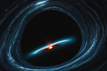 Wall Mural - illustration of planet consumed by black hole: cosmic anomaly artwork..