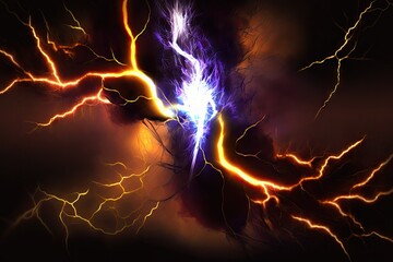 Sticker - Abstract lightning on a dark background