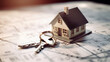 Maison miniature, signature crédit immobilier, achat/vente immo