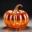 © Slanapotam - Glass blown pumpkin, Halloween home decoration decor elements, hand made transparent colored glass