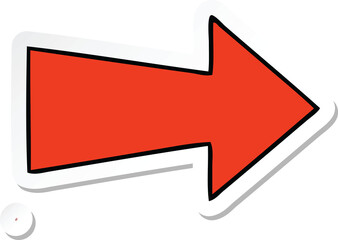 Wall Mural - sticker of a quirky hand drawn cartoon arrow