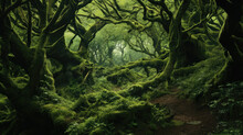 Overgrown Forest Nature Moss Fantasy - By Generative Ai