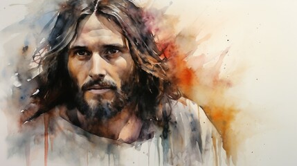 Wall Mural - jesus christ wallpaper abstract watercolor