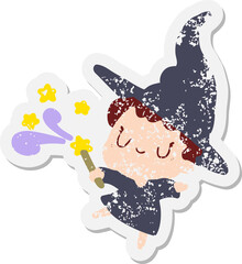 cartoon witch grunge sticker