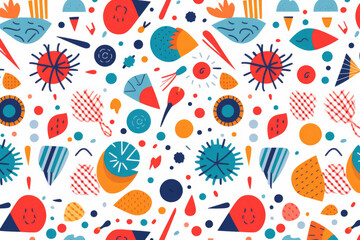 Aufkleber - Stylish geometric shapes of various forms and bold, abstract motifs stand out against the background. white backdrop accentuate graphic simplicity of the ornaments lend a refreshing modernity