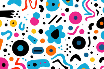 Aufkleber - Stylish geometric shapes of various forms and bold, abstract motifs stand out against the background. white backdrop accentuate graphic simplicity of the ornaments lend a refreshing modernity