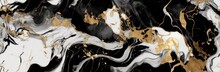  Abstract Black White And Gold Marble Texture Pattern Stackable Tiles. Can Be Used For Background, Wallpaper, Banner, Wall Art, Design, Luxury