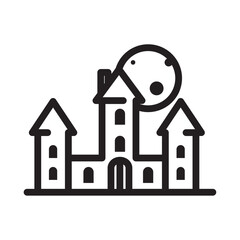 Sticker - halloween castle icon