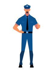 Wall Mural - police standing man