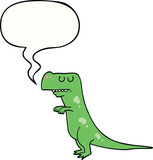 Fototapeta Dinusie - cartoon dinosaur with speech bubble