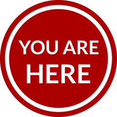 Poster - you are here round location pointer icon. vector image.