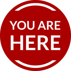 Poster - you are here round location pointer icon. vector image.