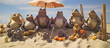 Frogs on the beach.AI generated.