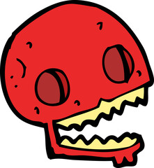 Sticker - cartoon spooky skull