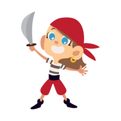 Sticker - halloween disguised pirate with sword