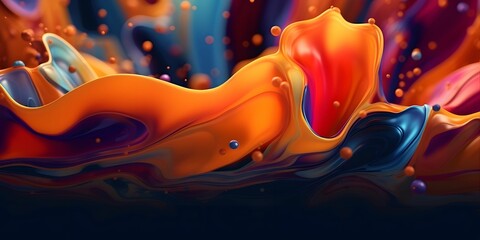 Wall Mural - Colorful Wavy Liquid Background. 3D and Realistic Abstract Background