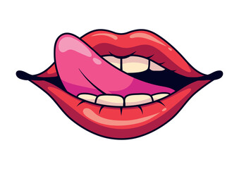 Canvas Print - mouth pop art with the tongue out