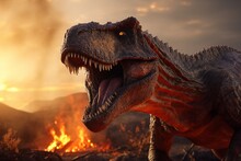Tyrannosaurus Rex 3d Render, Generative AI