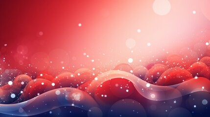 Wall Mural - abstract red christmas background with snowflakes and geometrical wave shapes. particles and sprinkles for a holiday celebration new year. shiny lights.  wallpaper background for ads. Generative AI