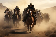 Cowboy Riding Horse, Generative AI