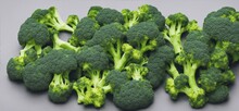 Green Broccoli In White Background; AI GENERATIVE