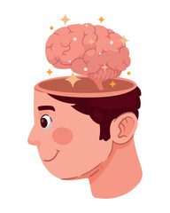 Wall Mural - profile brain illustration