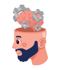 Sticker - profile brain process