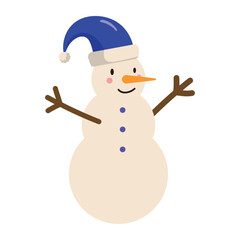 Canvas Print - christmas snowman illustration