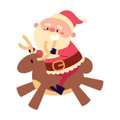 Wall Mural - santa claus riding a deer