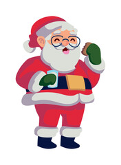 Poster - santa claus eating cookie