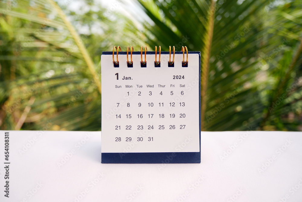 January 2024 - A small desktop calendar January 2024 with nature ...