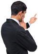 © vectorfusionart - Digital png photo of back view of asian businessman pointing finger on transparent background