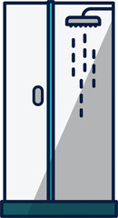 Poster - Digital png illustration of shower with drops of water on transparent background