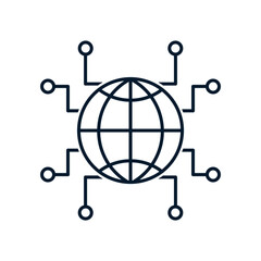 Poster - Global network concept. Vector icon isolated on white background.