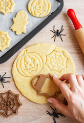 Wall Mural - Preparation of festive cookies for baking in the oven.