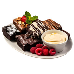 Poster - chocolate cake with berries and cream