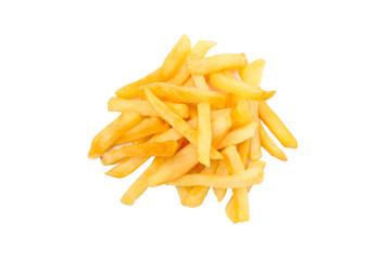 Wall Mural - PNG, french fries close-up, isolated on white background.