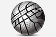 Modern basketball design with sharp black lines on a white ball, appealing to sports lovers. Generative AI